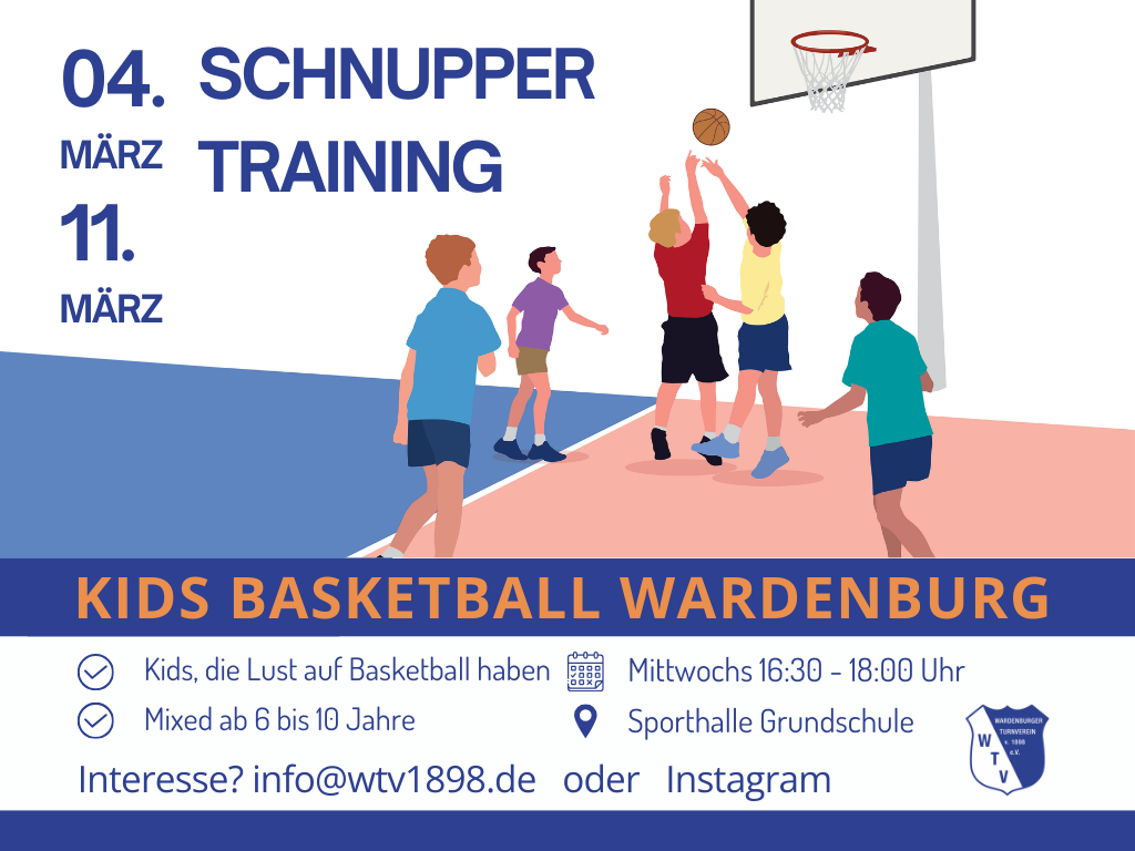 Schnuppertraining Basketball für Kids (6–10 Jahre)